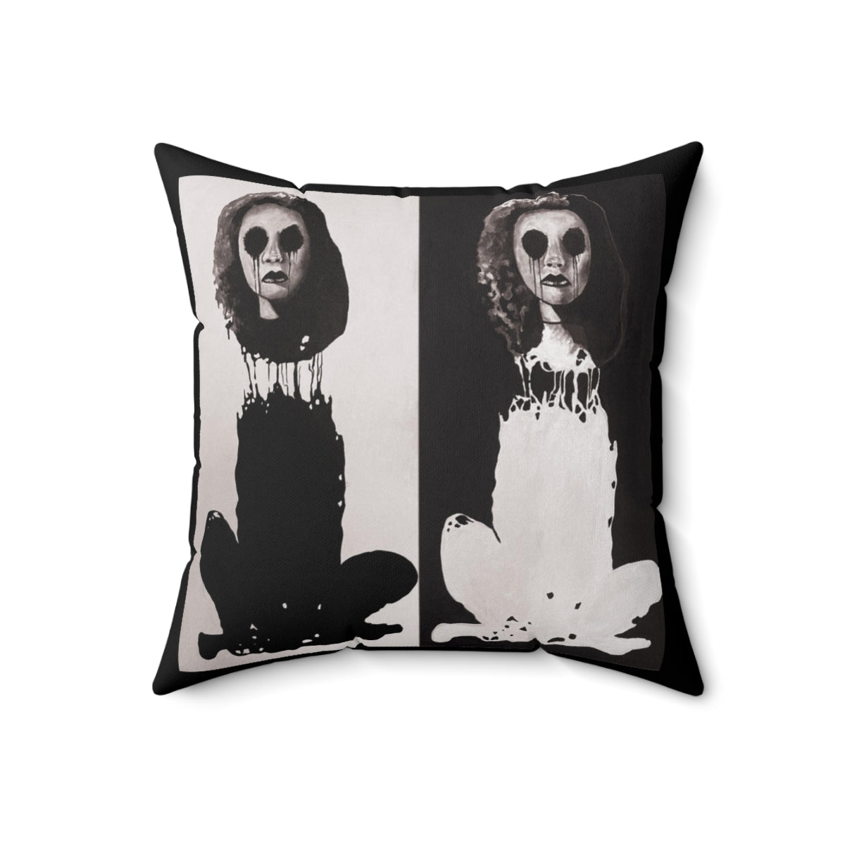"Melancholy Felines" By Kelly Kresconko Throw Pillow