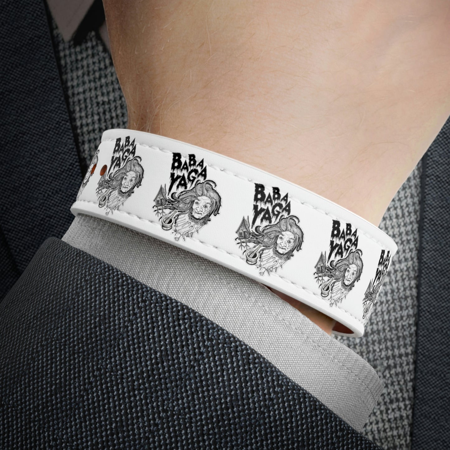 Baba Yaga Faux Leather Wristband