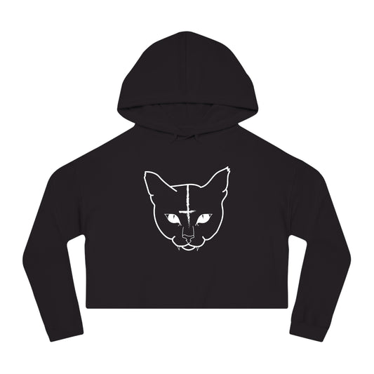 Hell O'kitty  Cropped Hooded Sweatshirt