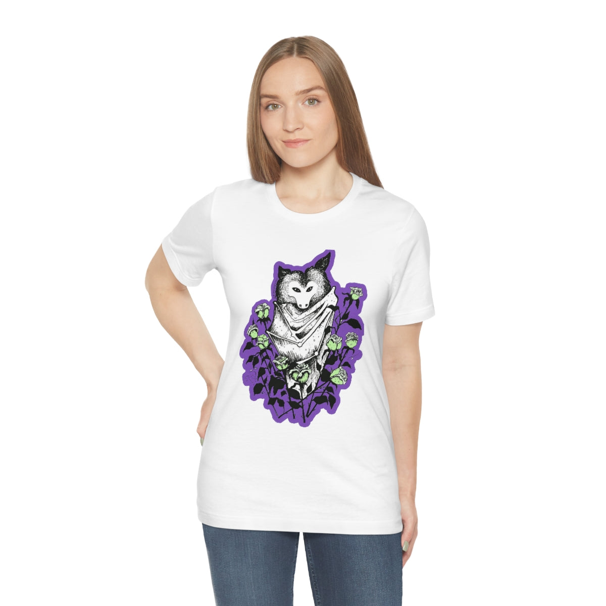 "Blue Batty" Illustration by Kelly Kresconko Unisex Jersey Short Sleeve Tee