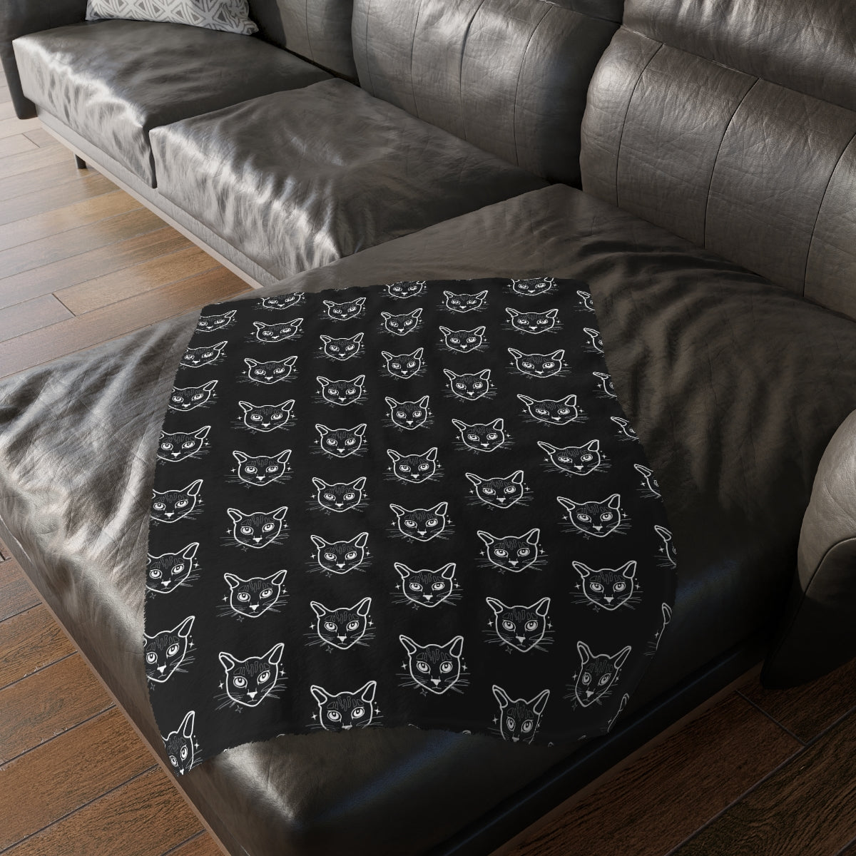 Velveteen "Good Kitty" Blanket (Two-sided print)