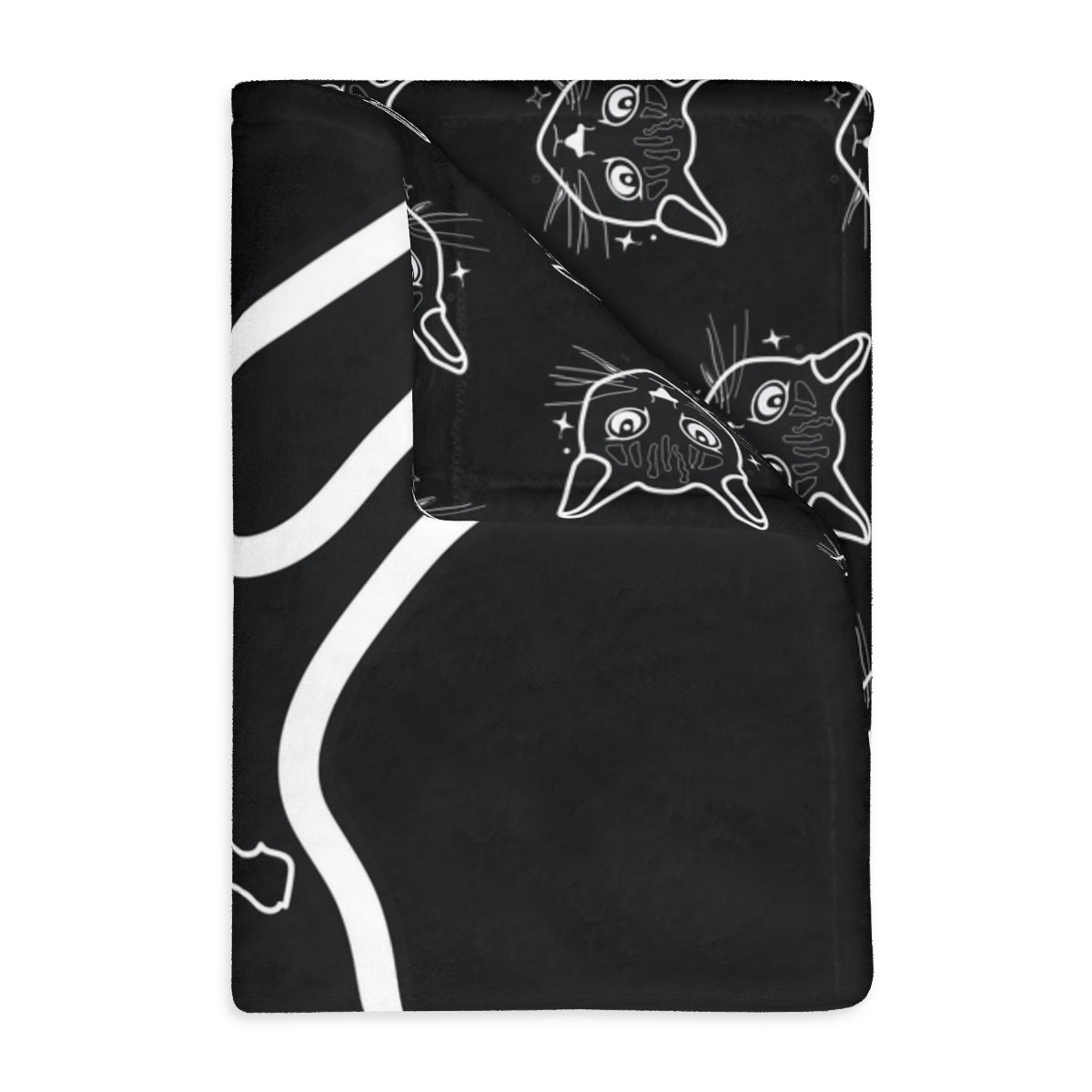 Velveteen "Good Kitty" Blanket (Two-sided print)