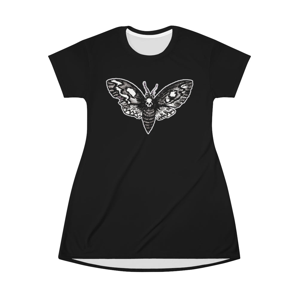 Black DeathMoth T-Shirt Dress