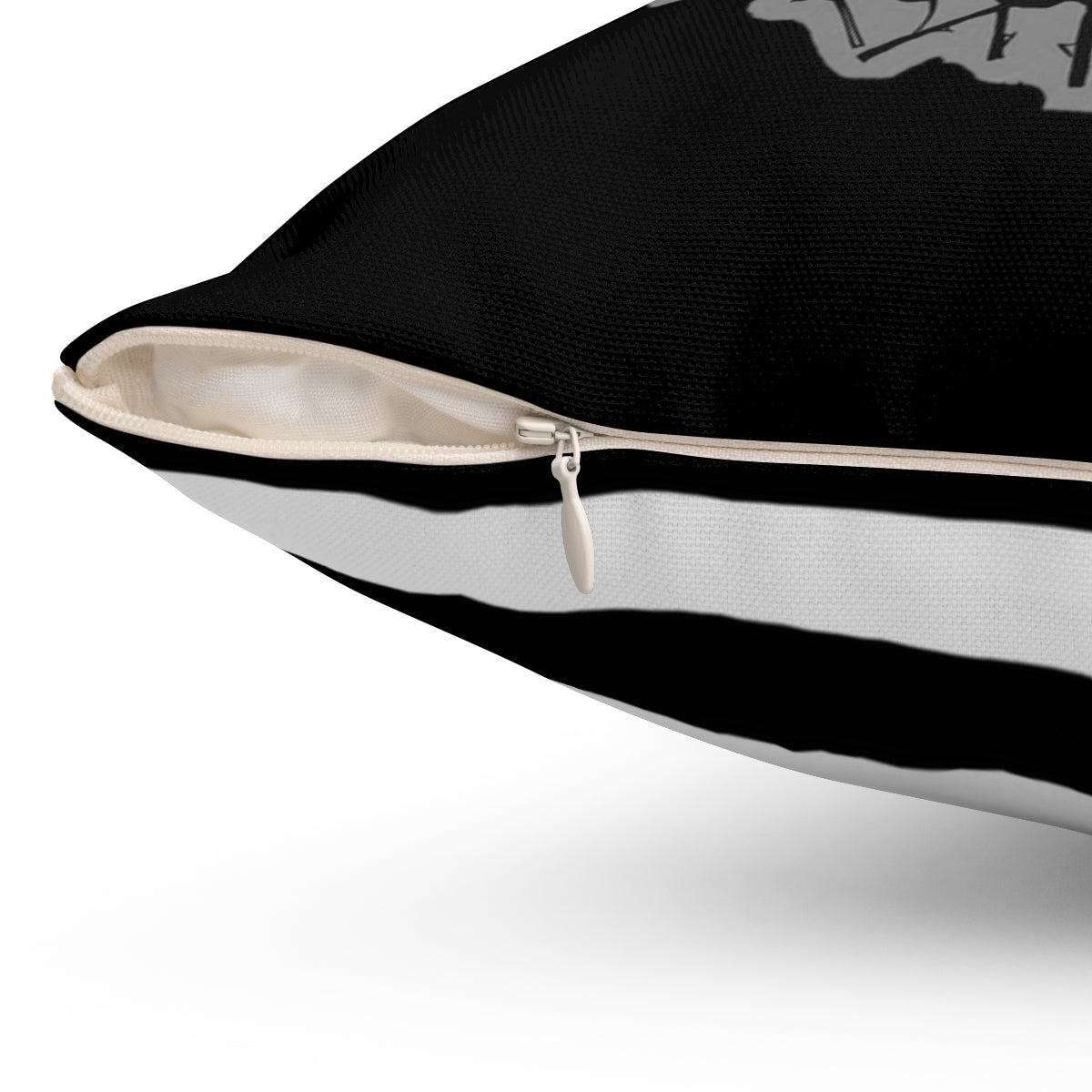 Illustrated Batty Pillow with Striped Backing