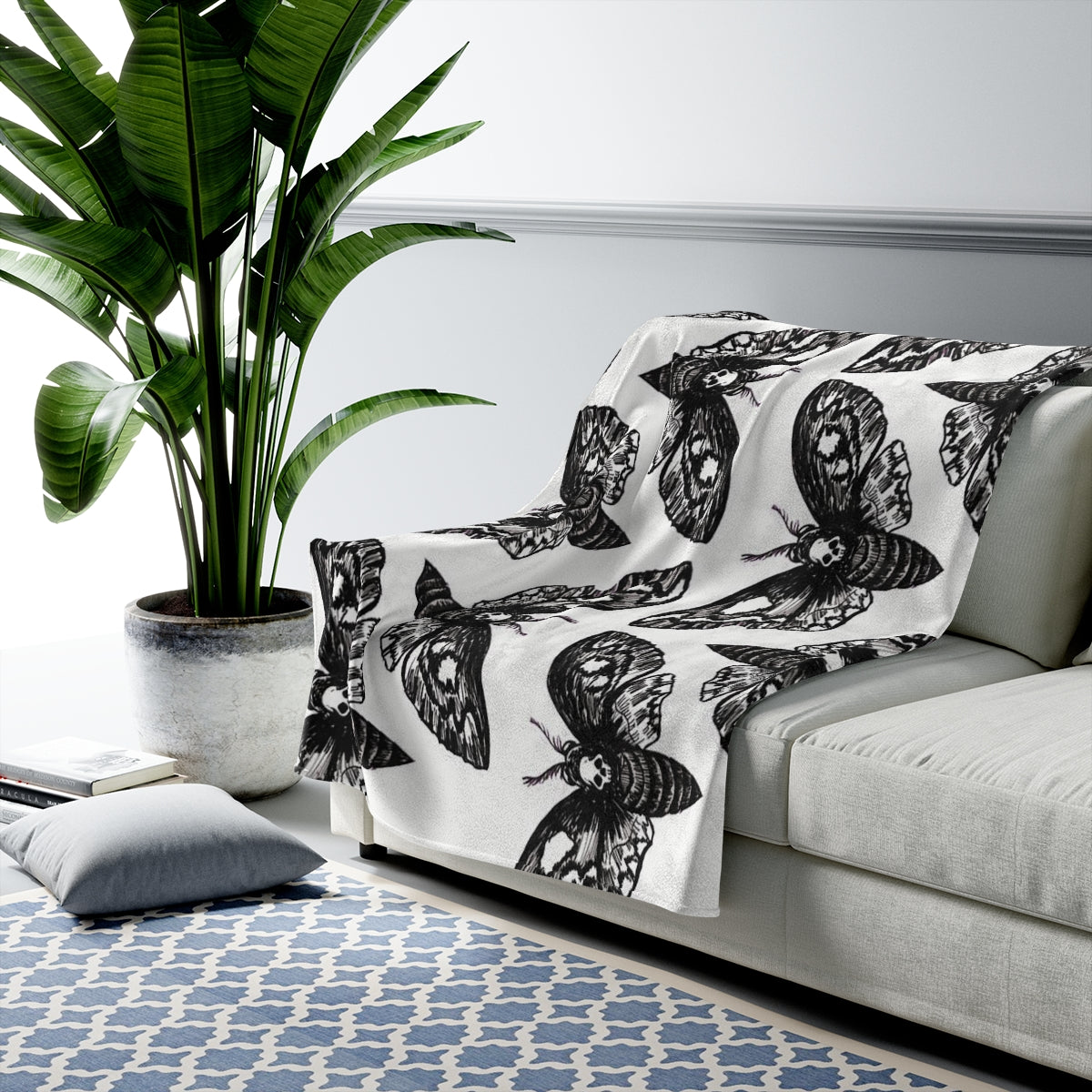 *DeathMoth* By Kelly Kresconko Velveteen Plush Blanket