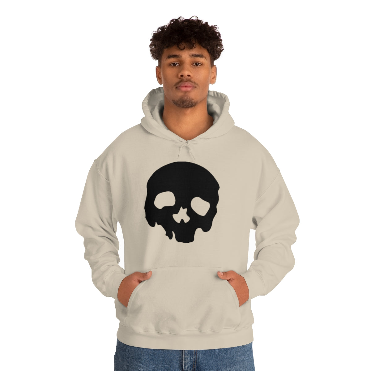 LUXE GOTH BASICS Black Skull Hoodie (Unisex)