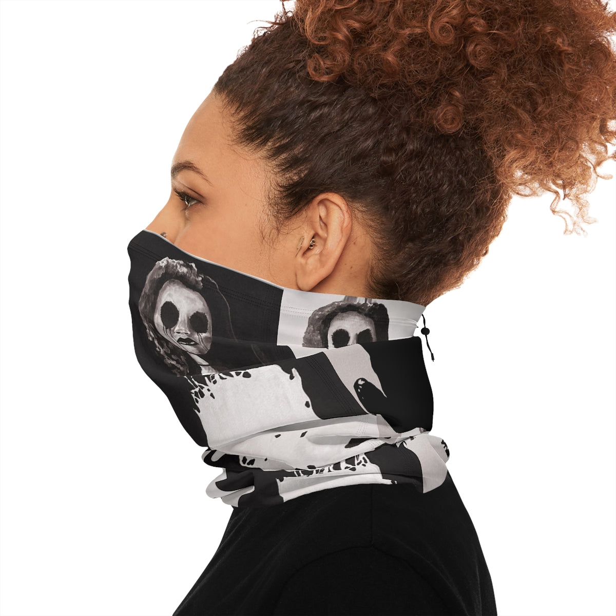"Melancholy Felines" by Kelly Kresconko Winter Neck Gaiter With Drawstring