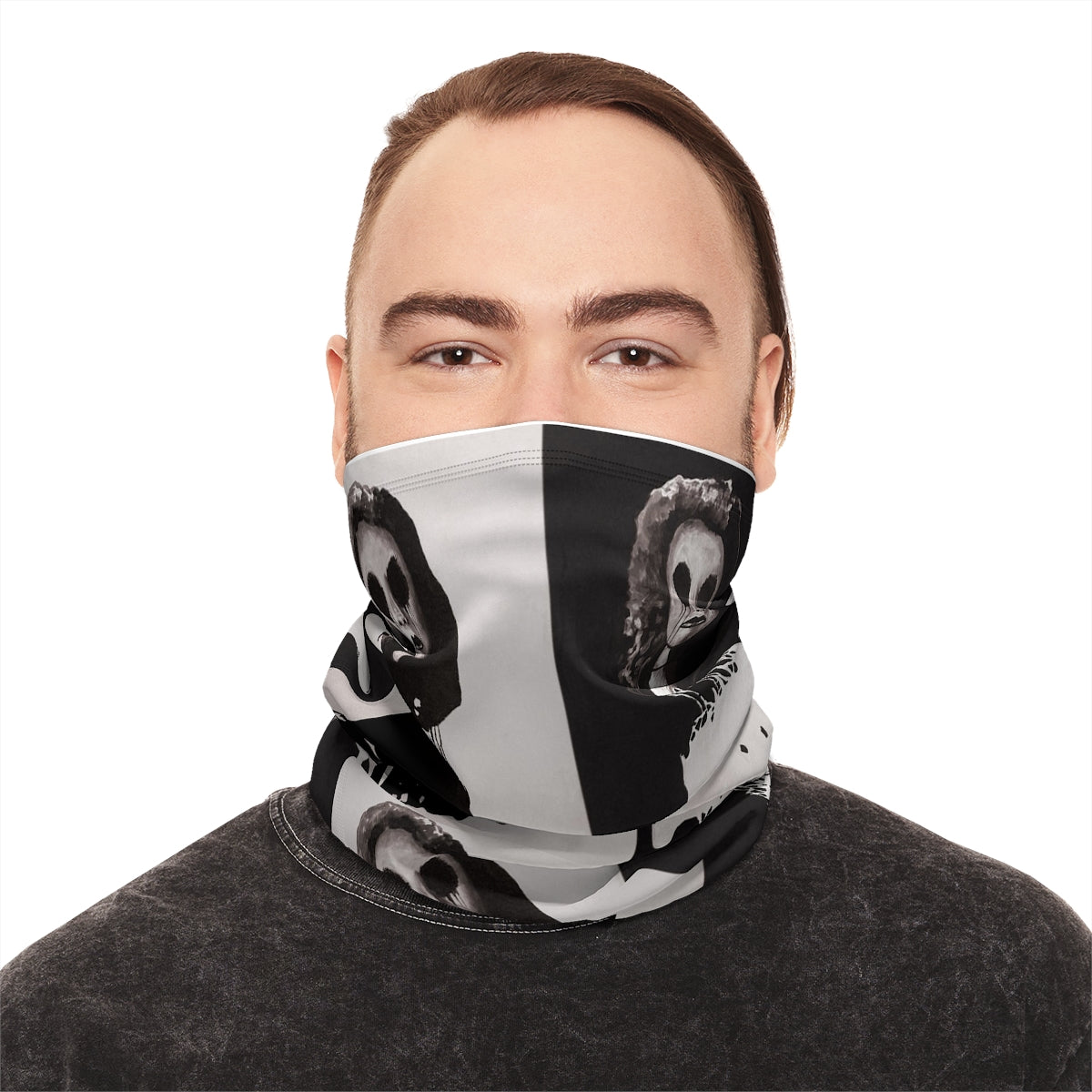 "Melancholy Felines" by Kelly Kresconko Winter Neck Gaiter With Drawstring