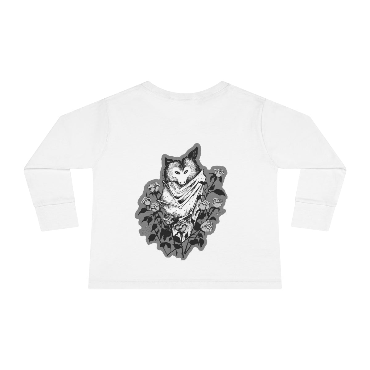 Batty Toddler Long Sleeve Tee (Grayscale)