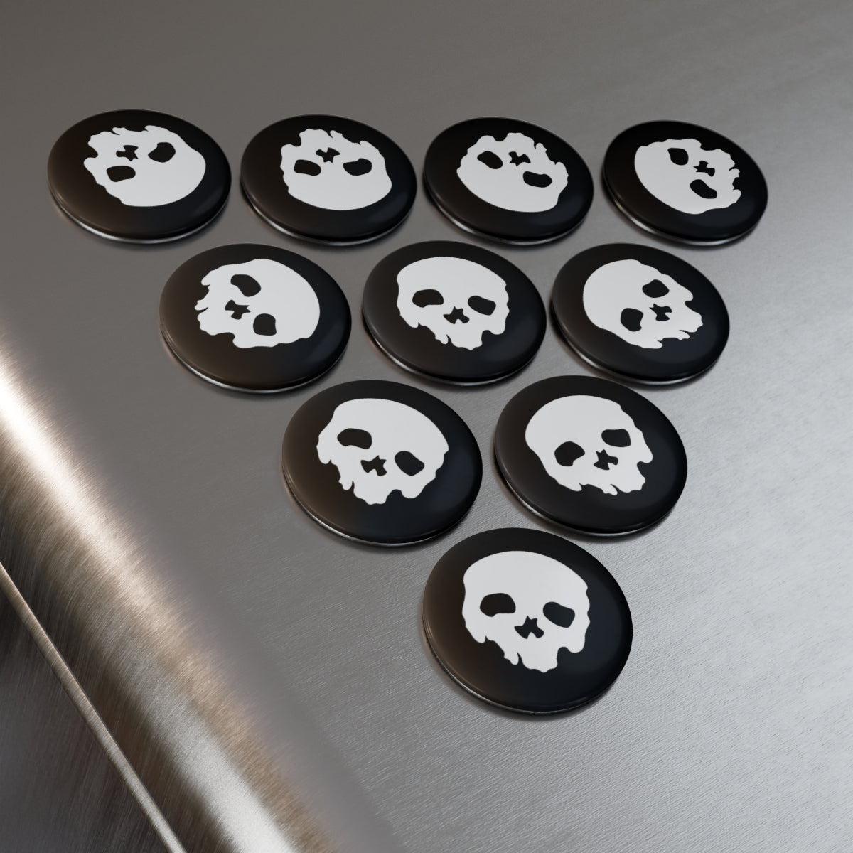 Skull Magnet, Round (1 & 10 pcs)