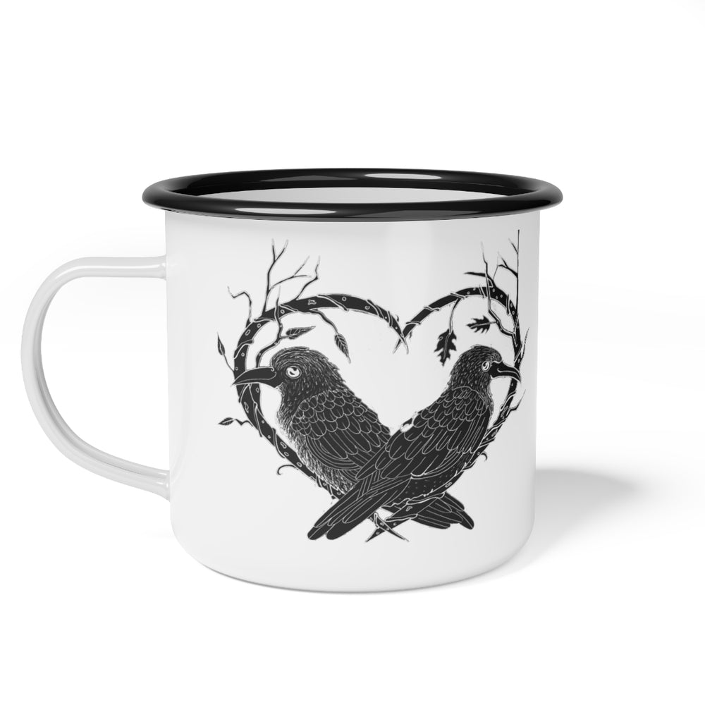 Odin's Ravens White Enamel Camp Cup